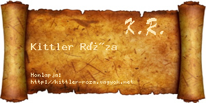 Kittler Róza névjegykártya