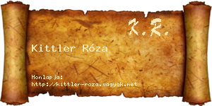 Kittler Róza névjegykártya